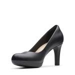 Clarks Adriel Viola Black Leather Dress Pumps