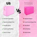 Light Pink Nylon Makeup Bag – Travel Organizer