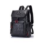 Boshiho Crocodile Pattern Leather Laptop Backpack