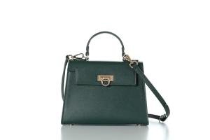 Layla Luxury Leather Crossbody Handbag in Green