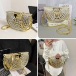 Stylish Woven Evening Clutch – Gold & Silver