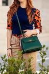 Layla Luxury Leather Crossbody Handbag in Green