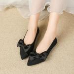Chic Black Pointed Toe Ballet Flats for Women