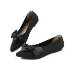 Chic Black Pointed Toe Ballet Flats for Women