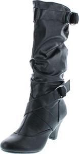 Maggie-39 Women's Slouchy Low Heel Boots - Black