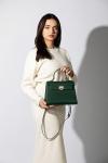 Layla Luxury Leather Crossbody Handbag in Green