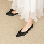 Chic Black Pointed Toe Ballet Flats for Women