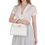 KOPNUR White Leather Crossbody and Tote Bag