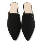 Elegant Black Pointed Toe Slip-On Mules for Women