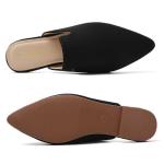 Elegant Black Pointed Toe Slip-On Mules for Women