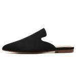 Elegant Black Pointed Toe Slip-On Mules for Women