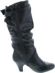 Maggie-39 Women's Slouchy Low Heel Boots - Black