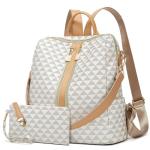 Convertible PU Leather Backpack Purse Set for Women