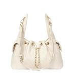 CLUCI White Quilted Leather Slouchy Tote Bag