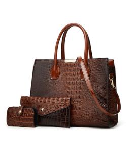 Luxury Crocodile Pattern 3-Piece Bag Set