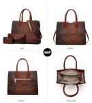 Luxury Crocodile Pattern 3-Piece Bag Set