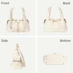 CLUCI White Quilted Leather Slouchy Tote Bag