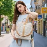 Convertible PU Leather Backpack Purse Set for Women