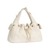 CLUCI White Quilted Leather Slouchy Tote Bag
