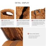 OUYGZOU Woven Tote Bag for Women with Coin Purse, Foldable Chain Small Crossbody Handbags, Fashion Shoulder Bag, Hobo Satchel (Brown)