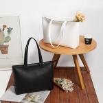 KALIDI Tote Bag Zipper Faux Leather Shoulder Bag Purses for Women Casual Handbag Work Dating College, Black