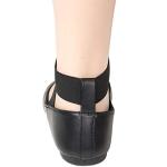 Alpine Swiss Peony Ballet Flats Shoes for Women | Elastic Ankle Strap Flats | Round Closed-Toe Shoes | Slip On Loafers | Padded for Comfort Leatherette BLK 9