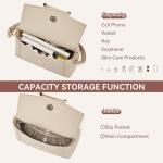 BOSTANTEN Crossbody Bags for Women Vegan Leather Small Purse with Top Handle Shoulder Handbags for Everyday Use, Nude