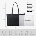 KALIDI Tote Bag Zipper Faux Leather Shoulder Bag Purses for Women Casual Handbag Work Dating College, Black