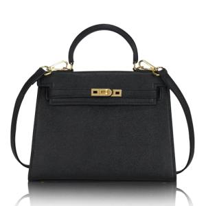 KOPNUR Luxury Leather Crossbody Tote Bag - Black