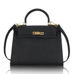 KOPNUR Luxury Leather Crossbody Tote Bag - Black