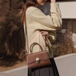 Elegant Square Designer Handbag with Detachable Strap