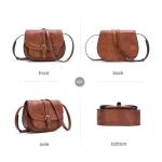 Stylish Vegan Leather Brown Crossbody Saddle Bag