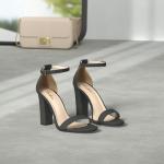 Ankis Women's Black Open Toe High Heel Sandals