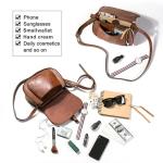 Stylish Vegan Leather Brown Crossbody Saddle Bag