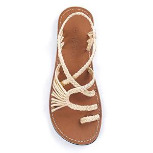 Ivory Plaka Palm Leaf Summer Sandals for Women