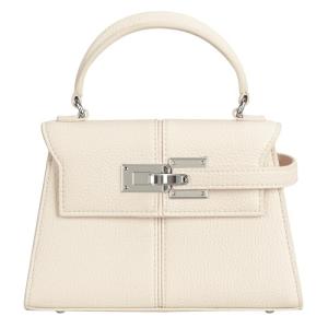 Cute Vegan Leather Mini Top-Handle Purse in Cream