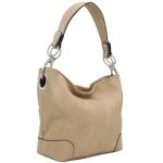 Taupe Hobo Shoulder Bag with Snap Hook