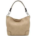 Taupe Hobo Shoulder Bag with Snap Hook