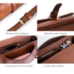 Stylish Vegan Leather Brown Crossbody Saddle Bag