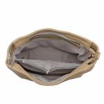 Taupe Hobo Shoulder Bag with Snap Hook