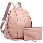 Trendy Pink Women's Backpack Set with Anti-Theft Pockets