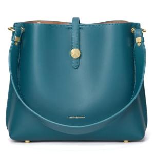 Genuine Leather Green Designer Tote Bag for Women