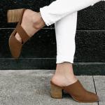 Syktkmx Women's Backless Chunky Stacked Mules