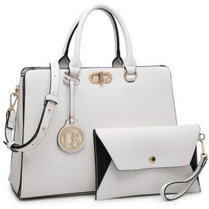 Dasein Women's Chic Satchel and Clutch Set