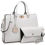 Dasein Women's Chic Satchel and Clutch Set