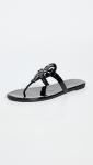 Tory Burch Miller Black Patent Thong Sandals