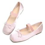 LUXINYU Pink Bowknot Mary Jane Flats for Women