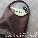 Soft Vegan Leather Hobo Bag for Women - Coffee