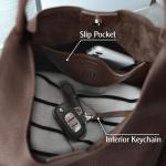 Soft Vegan Leather Hobo Bag for Women - Coffee