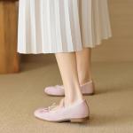 LUXINYU Pink Bowknot Mary Jane Flats for Women
